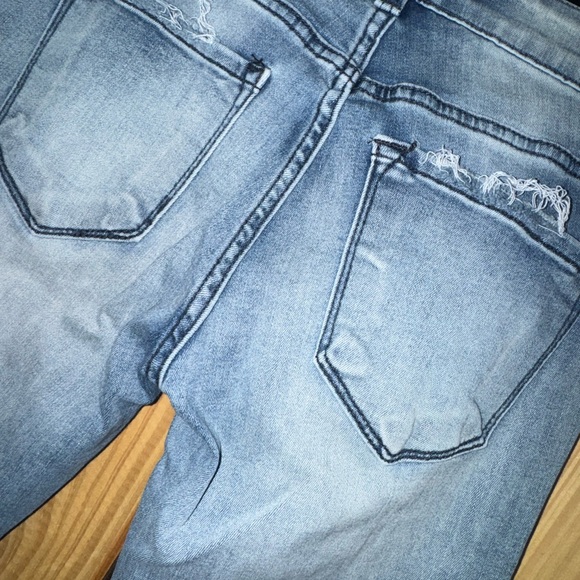 Fashion Nova Women's Distressed Blue Skinny Jeans - Picture 5 of 5